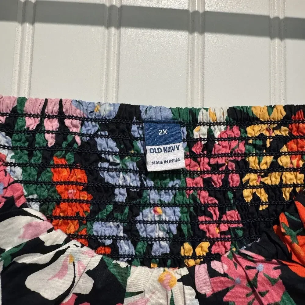 Old Navy Floral Smocked Puff Sleeve Top Plus Size 2X